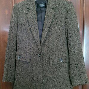 Dana Buchman brown herringbone wool blazer Petite size 4